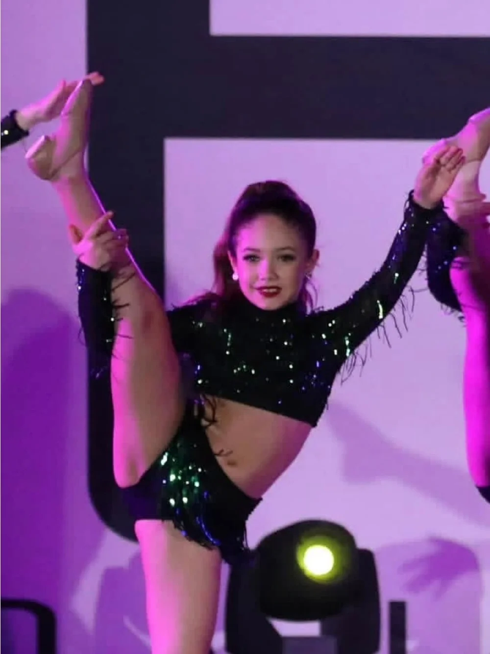 Green Sequin Fringe Kids Dance Costume